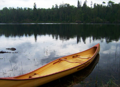 wooden canoe